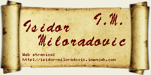 Isidor Miloradović vizit kartica